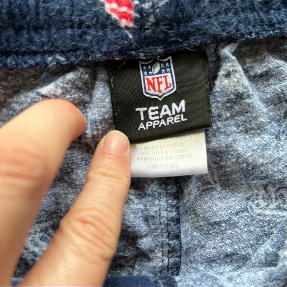 NFL Team Apparel New England Patriots Long Cotton Pajama Pants w/ Drawstrings